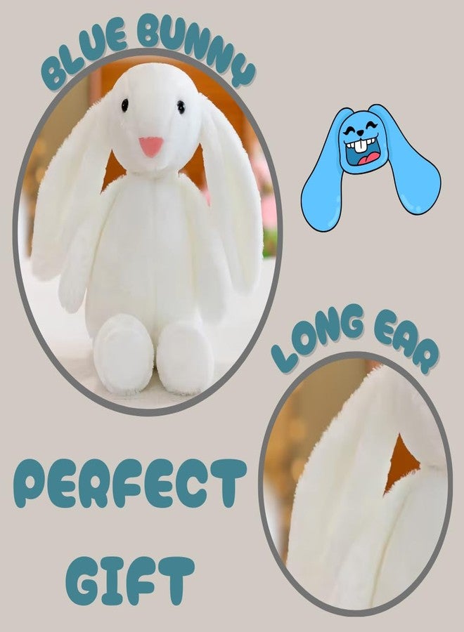 TechMax Solution Cute White Longest Ear Simple Bunny Plush Pillow Toy - Image 3